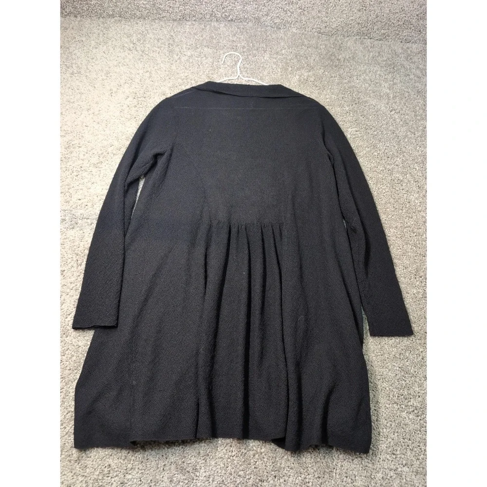 EILEEN FISHER Black Knit Cardigan Sweater Duster‎ Italian Yarn Size S